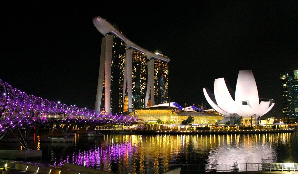 Vista panorâmica da Marina Bay - Singapura