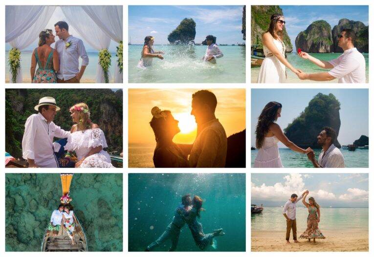 Fotos de lua de mel ou casamentos nas ilhas Phi Phi - fotógrafo brasileiro na Tailândia