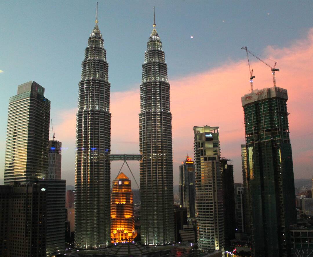 Vista para as Petronas, desde o Traders Hotel - onde ficar em Kuala Lumpur