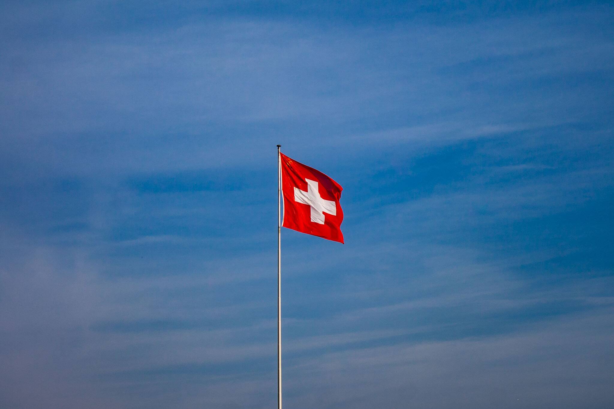 Bandeira da Suíça que tiramos foto na nossa viagem pela Suíça