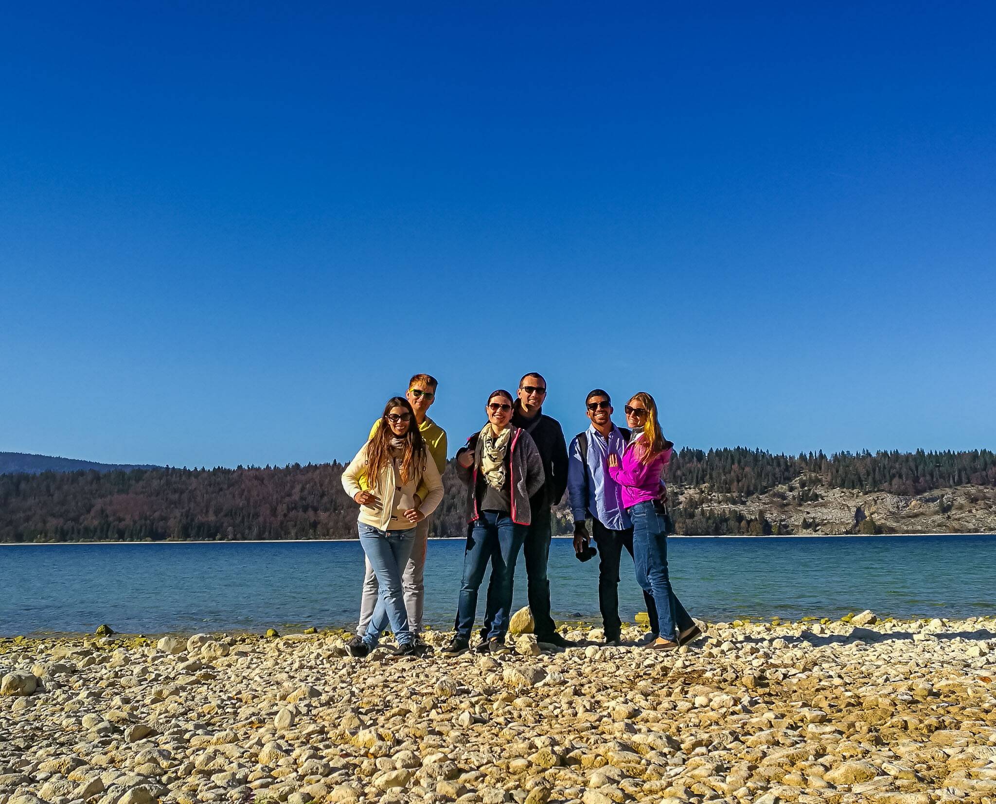 Visitando o Lac de Joux com família e amigos! 